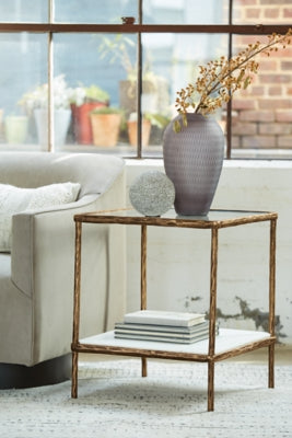 Ashley Signature Design Ryandale Accent Table Antique Brass Finish A4000442