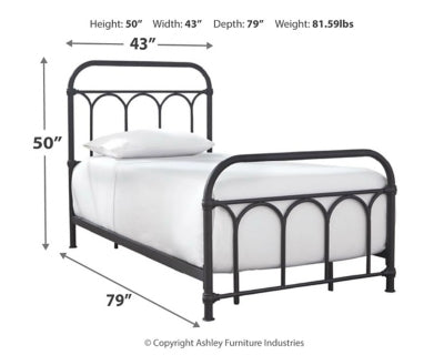 Ashley Signature Design Nashburg Twin Metal Bed Black B280-671