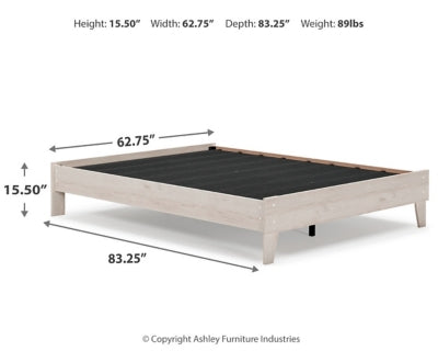 Ashley Signature Design Socalle Queen Platform Bed Light Natural EB1864-113