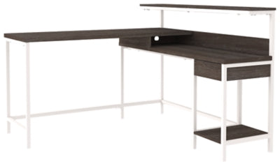 Ashley Signature Design Dorrinson Home Office L-Desk with Storage Two-tone H287-24