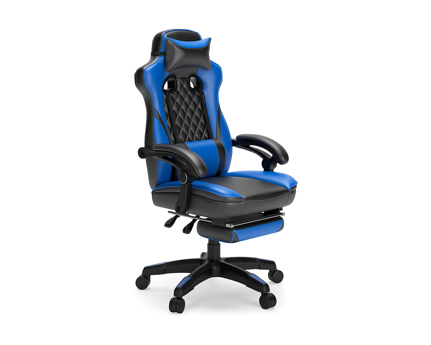Ashley Signature Design Lynxtyn Home Office Swivel Desk Chair Black/Gray;Blue H400-06A