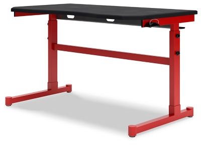 Ashley Signature Design Lynxtyn Adjustable Height Home Office Desk Red/Black H400-411
