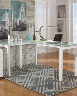 Ashley Signature Design Baraga Home Office L-Desk White H410-24