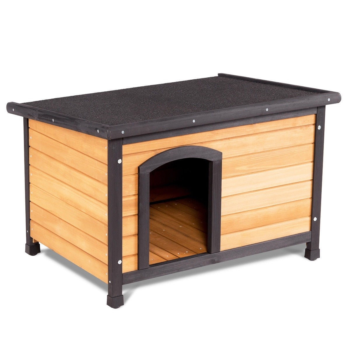 Medium Fir Wood Log Cabin Style Outdoor Dog House