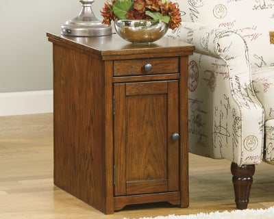 Ashley Signature Design Laflorn Chairside End Table with USB Ports & Outlets Brown T127-699