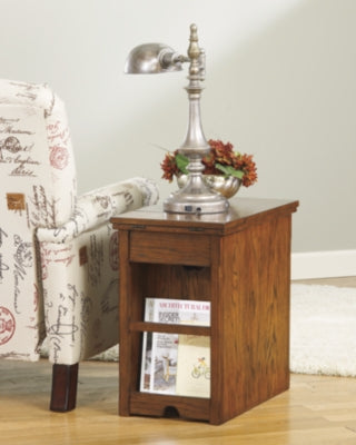 Ashley Signature Design Laflorn Chairside End Table with USB Ports & Outlets Brown T127-699