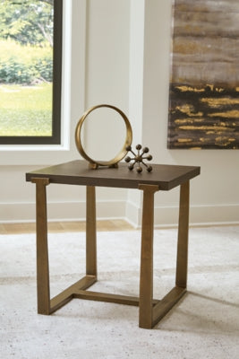 Ashley Signature Design Balintmore End Table Brown/Gold Finish T967-3