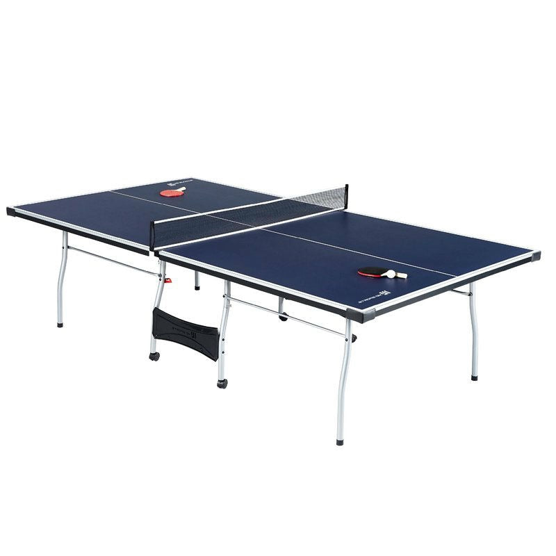 Official Tournament Grade Blue Foldable Indoor Table Tennis Table with Paddles and Balls