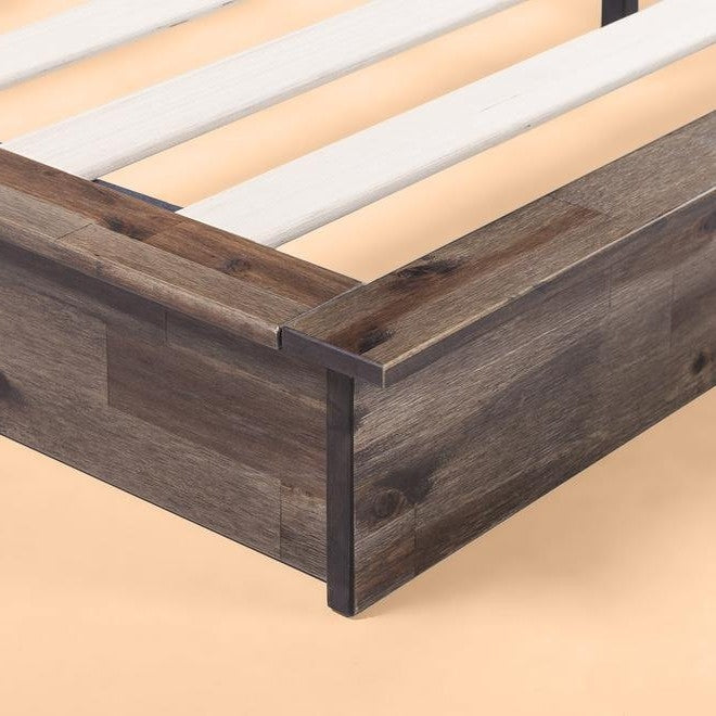 Twin size Farmhouse Wood Industrial Low Profile Platform Bed Frame